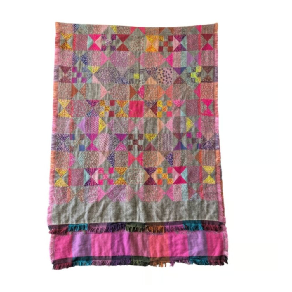 Patchwork Embroidered Multicolor Extra Large Scar… - image 5